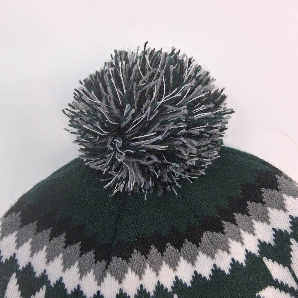 Michigan State Spartans Knit Beanie Pom Hat Top of the World Green White S Logo - Picture 2 of 8